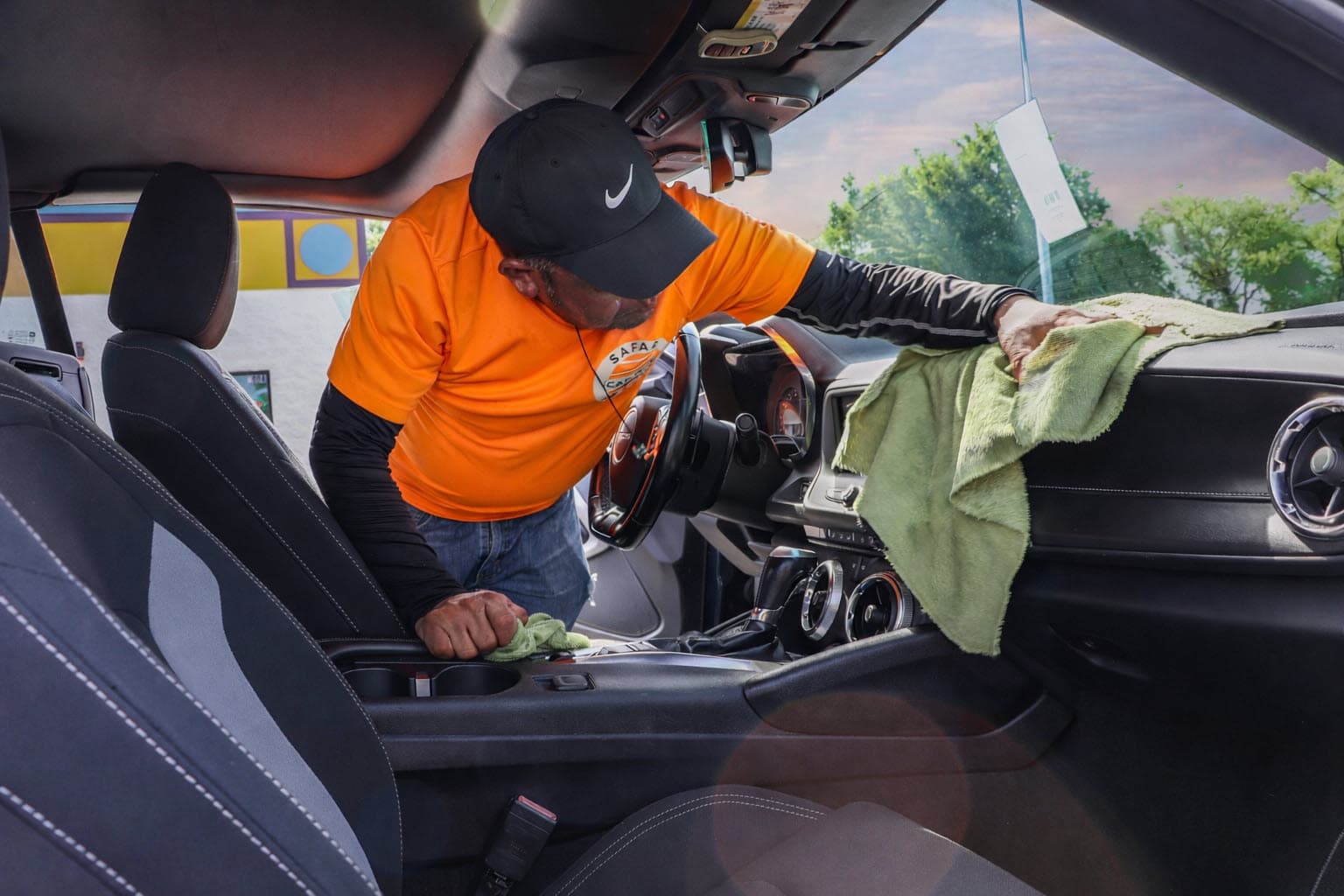 Interior detailing service at Safari Car Wash Franklin